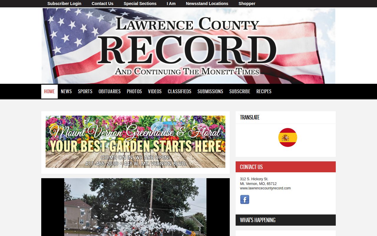 Lawrence County Record website, a Lawrence County crime news source